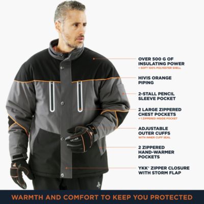Men's PolarForce Insulated Jacket - Ultra-Warm, Waterproof, Heavy-Duty Work Coat for Extreme Cold