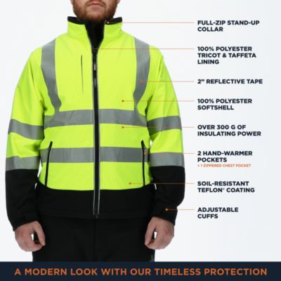 Big & Tall Hi Vis Softshell Jacket - High Visibility, Warm, Flexible Workwear