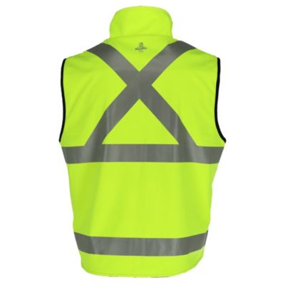 Big & Tall Hi Vis Reversible Softshell Vest - Water-Resistant, Insulated, High-Visibility Safety Work Gear