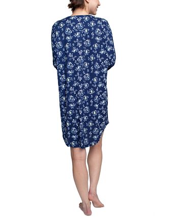 Hanes Women's Printed Long-Sleeve V-Neck Sleepshirt - Macy's
