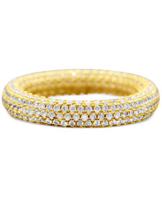 Pav&eacute; Crystal Eternity Rounded Band Ring