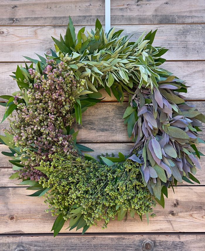 GreenishBlu Fresh Real Bay Leaf, Sage and Oregano Wreath Macy's