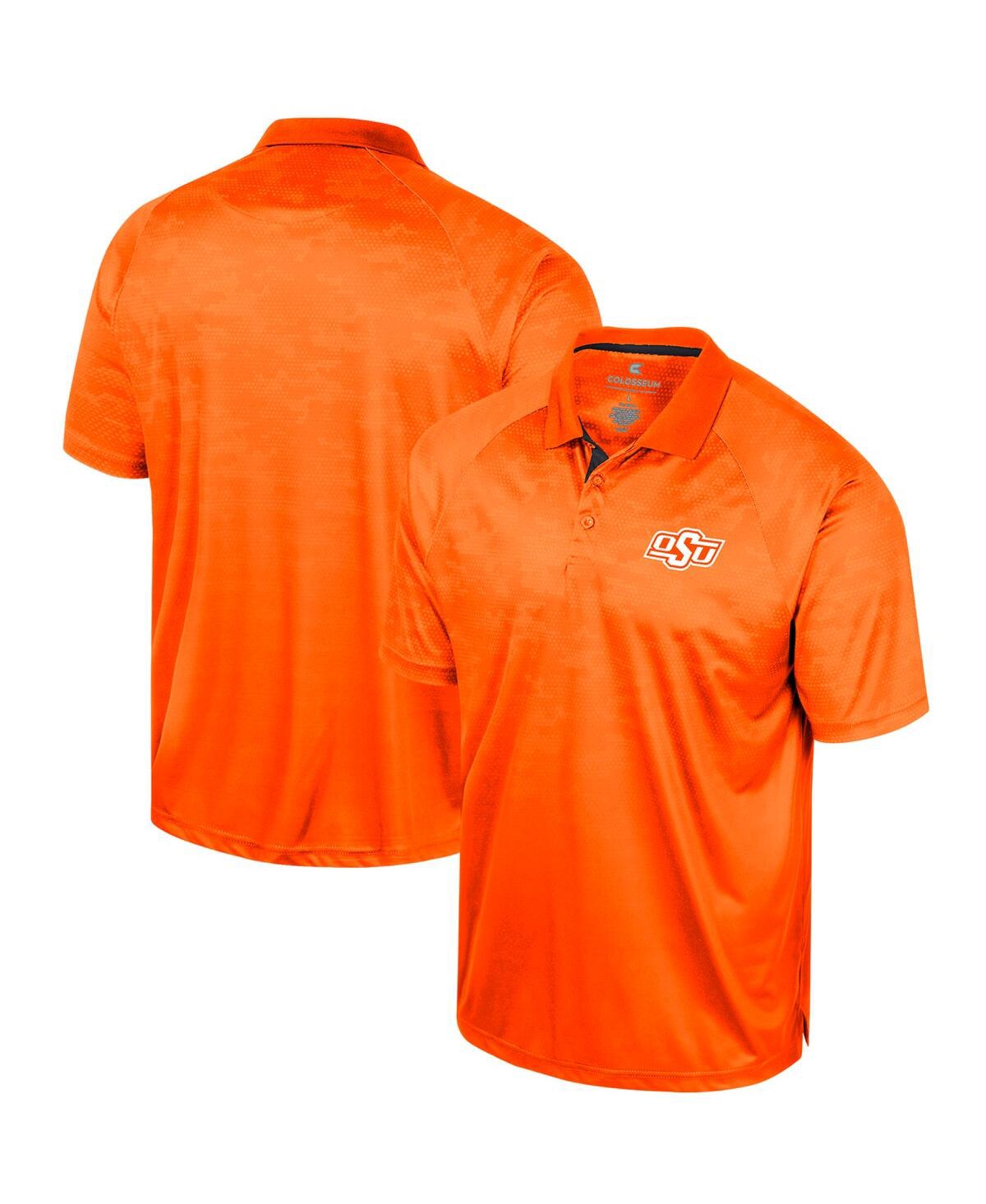 Colosseum Men's  Orange Oklahoma State Cowboys Honeycomb Raglan Polo Shirt