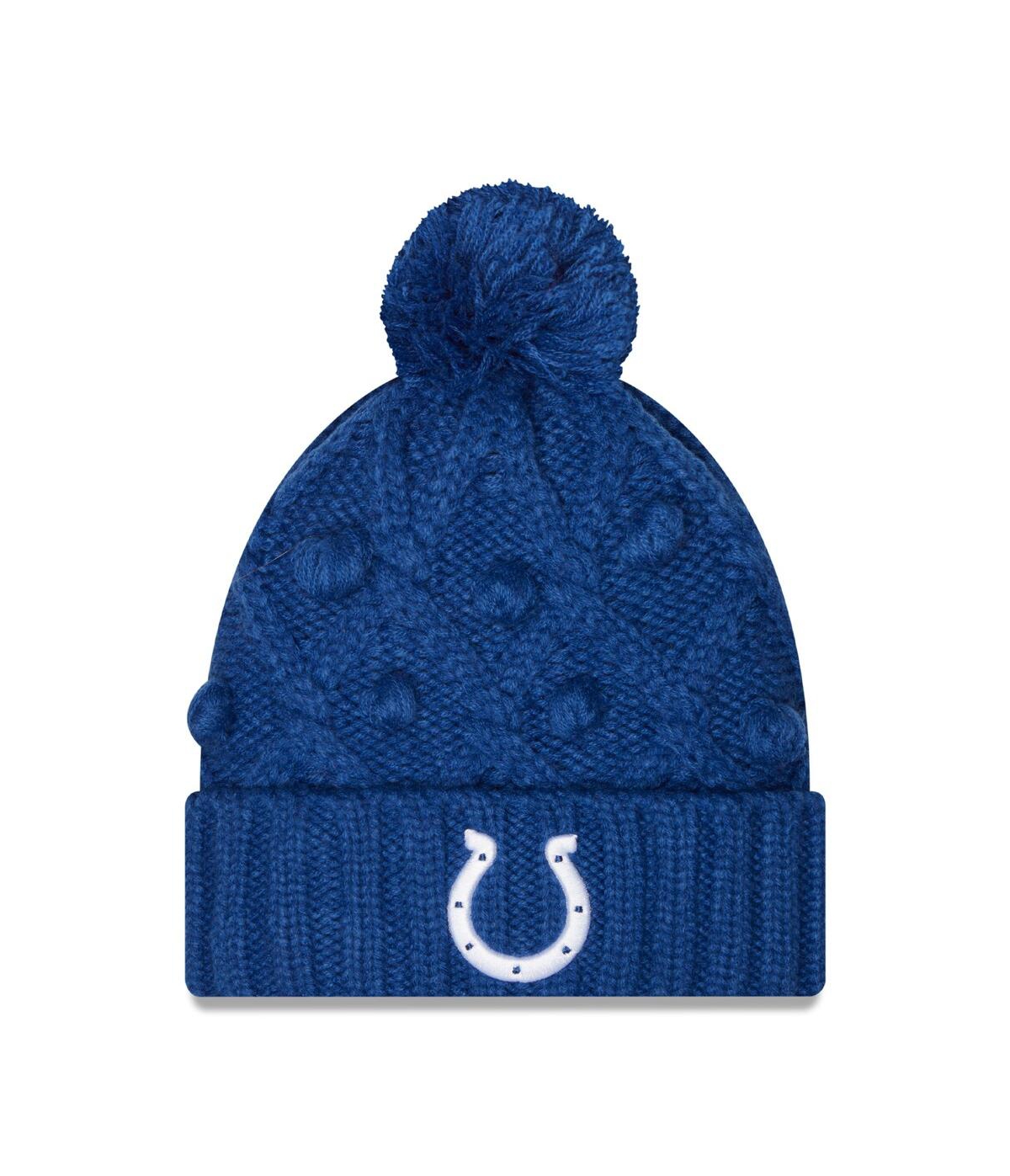 Shop New Era Women's  Royal Indianapolis Colts Toasty Cuffed Knit Hat With Pom