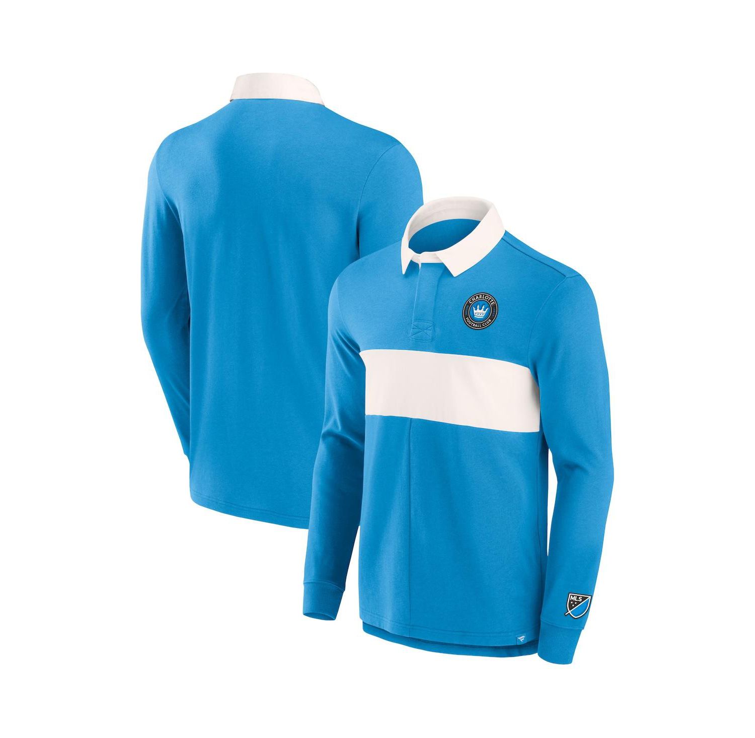 Men's Blue Charlotte FC Penalty Kick Long Sleeve Polo Shirt