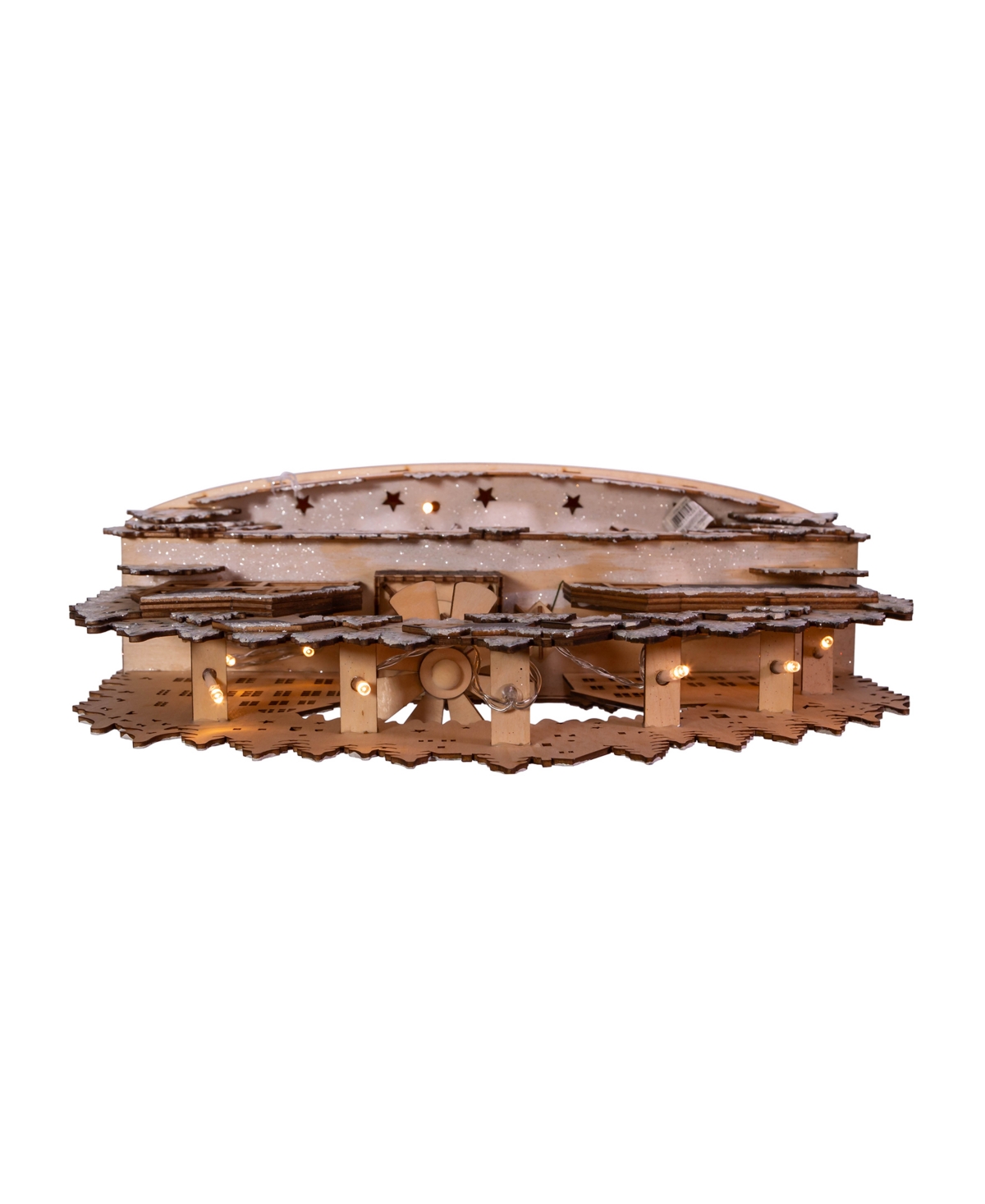 Kurt S. Adler Battery-Operated Light-Up Wooden Village with Motion - Multi-Color