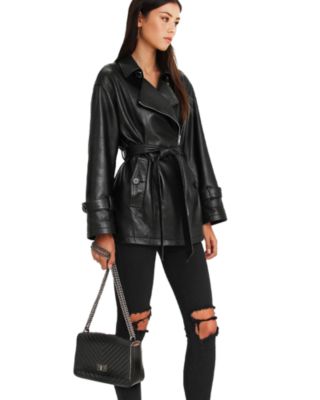 Women's BFF Belted Leather Jacket