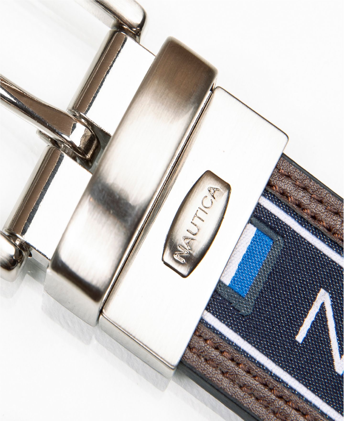 Мужской ремень Nautica Reversible Flag Belt, цвет: Тёмно-синий — фото 2