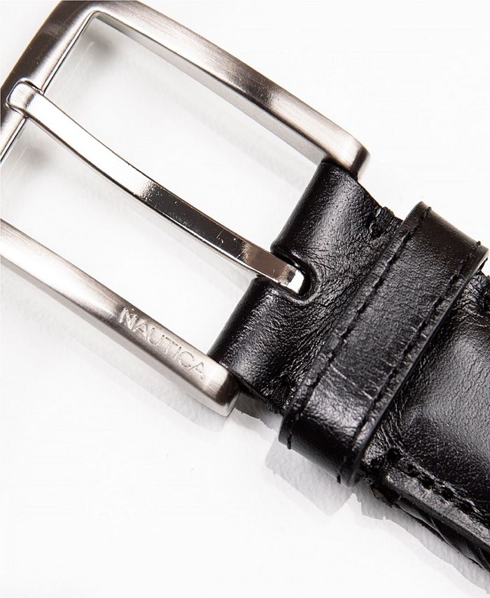 Nautica Men's Woven Leather Belt - Macy's