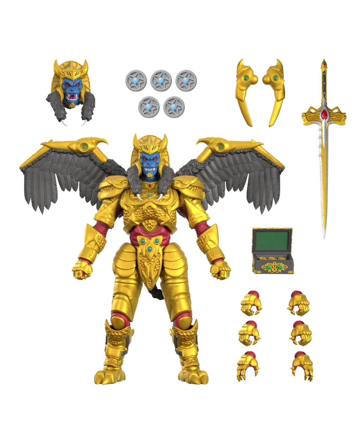 Super 7 Mighty Morphin Power Rangers Goldar 7" Ultimates, Action Figure In Multi