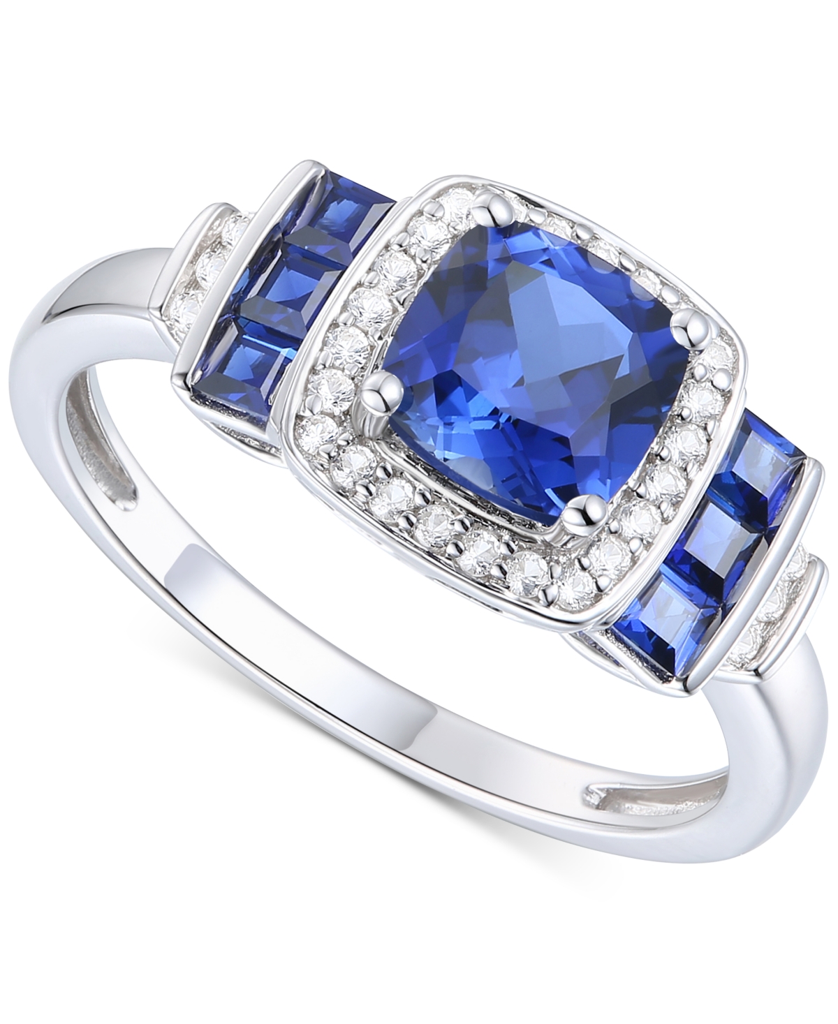 Lab-Grown Opal (3/8 ct. t.w.) & Lab-Grown White(1/6 ct. t.w.) Statement Ring in 14k Rose Gold-Plated Sterling Silver (Also in Lab-Grown Ruby