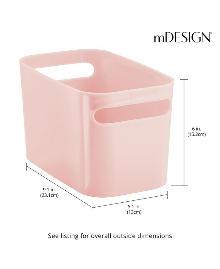 mDesign Deep Plastic Bath Storage Bin with Handles, 10" Long, 4 Pack