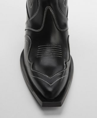 MANGO Women's Cowboy Leather Ankle Boots