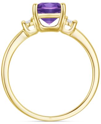 Amethyst (1-1/3 ct. t.w.) & Lab-Grown White Sapphire (1/10 ct. t.w.) in 14k Gold-Plated Sterling Silver (Also in Additional Gemstones)
