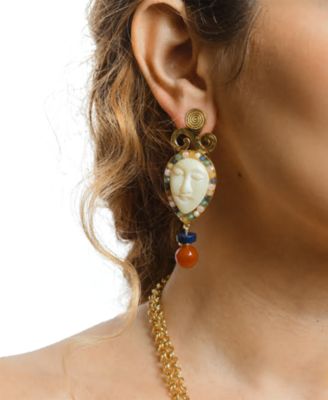 18k Gold-Plated Andarika Gemstone Drop Earrings