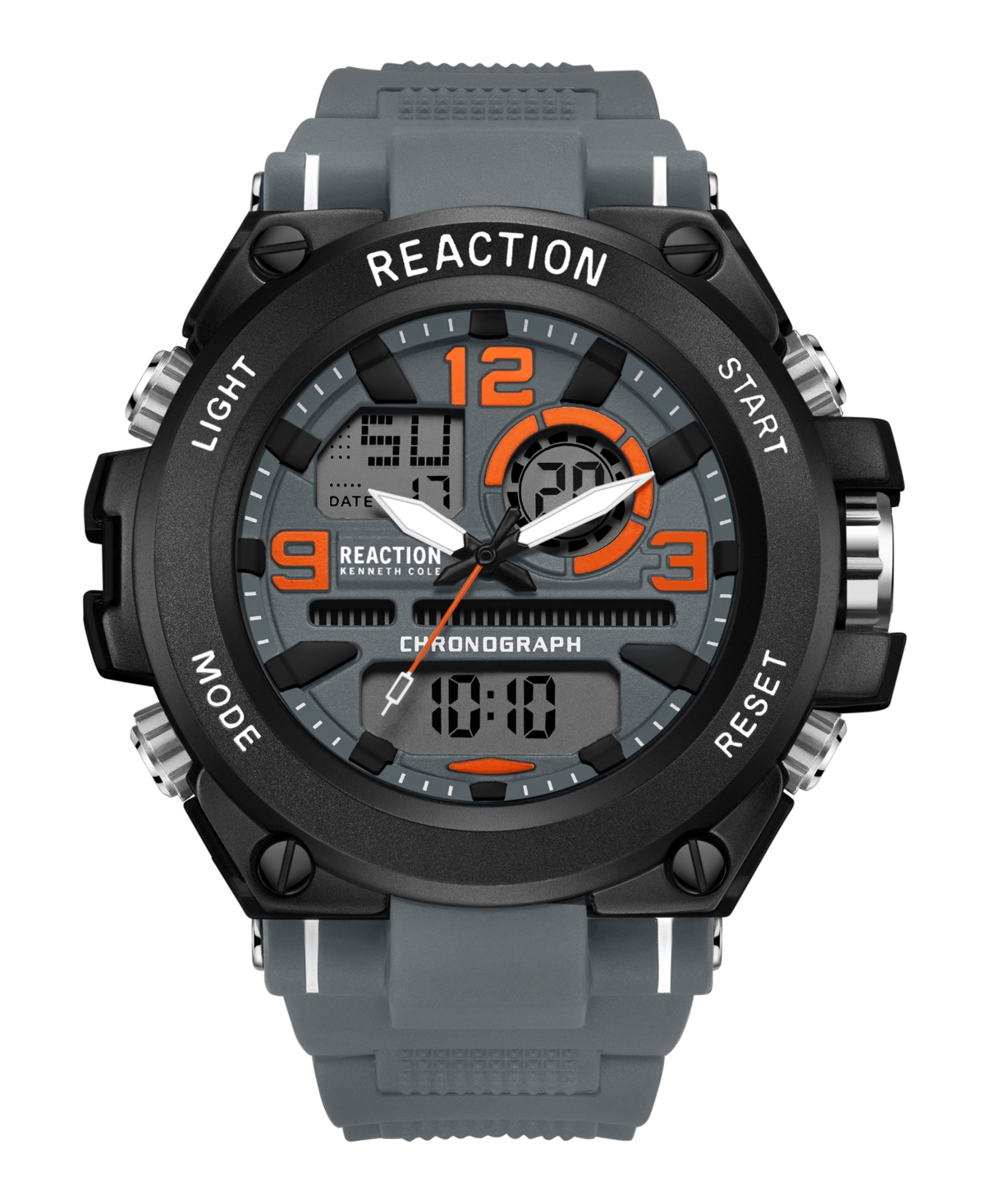 Kenneth Cole Reaction Men's Analog Digital Gray Plastic Watch 49mm