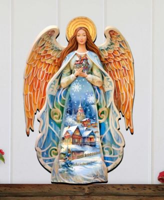 Guardian Angel Christmas Door Hanger Wooden Door Decor G. DeBrekht