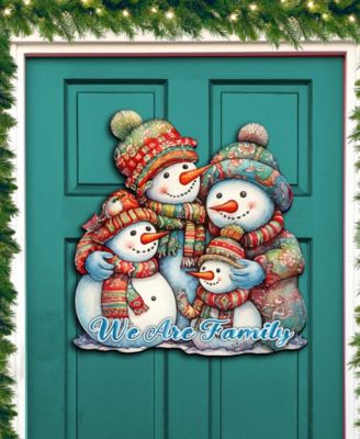Snowman's Family Christmas Wooden Wall Decor Door Decor G. DeBrekht