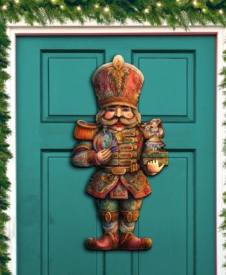 Clara and Nutcracker Prince Christmas Door Hanger Wooden Door Decor G. DeBrekht