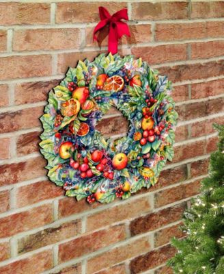 Holiday Wooden Door Decor Wall Decor Summer Harvest Fruit Wreath G. DeBrekht