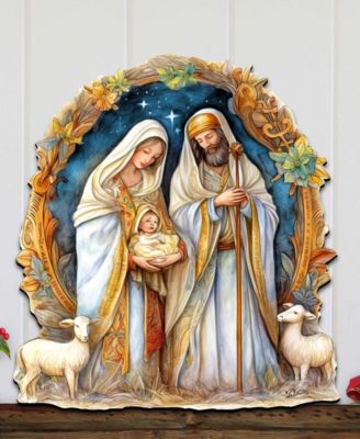 Nostalgic Nativity Scene Christmas Wooden Wall Decor Door Decor G. DeBrekht