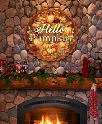 Holiday Wooden Door Decor Welcome Sign Hello Pumpkin G. DeBrekht
