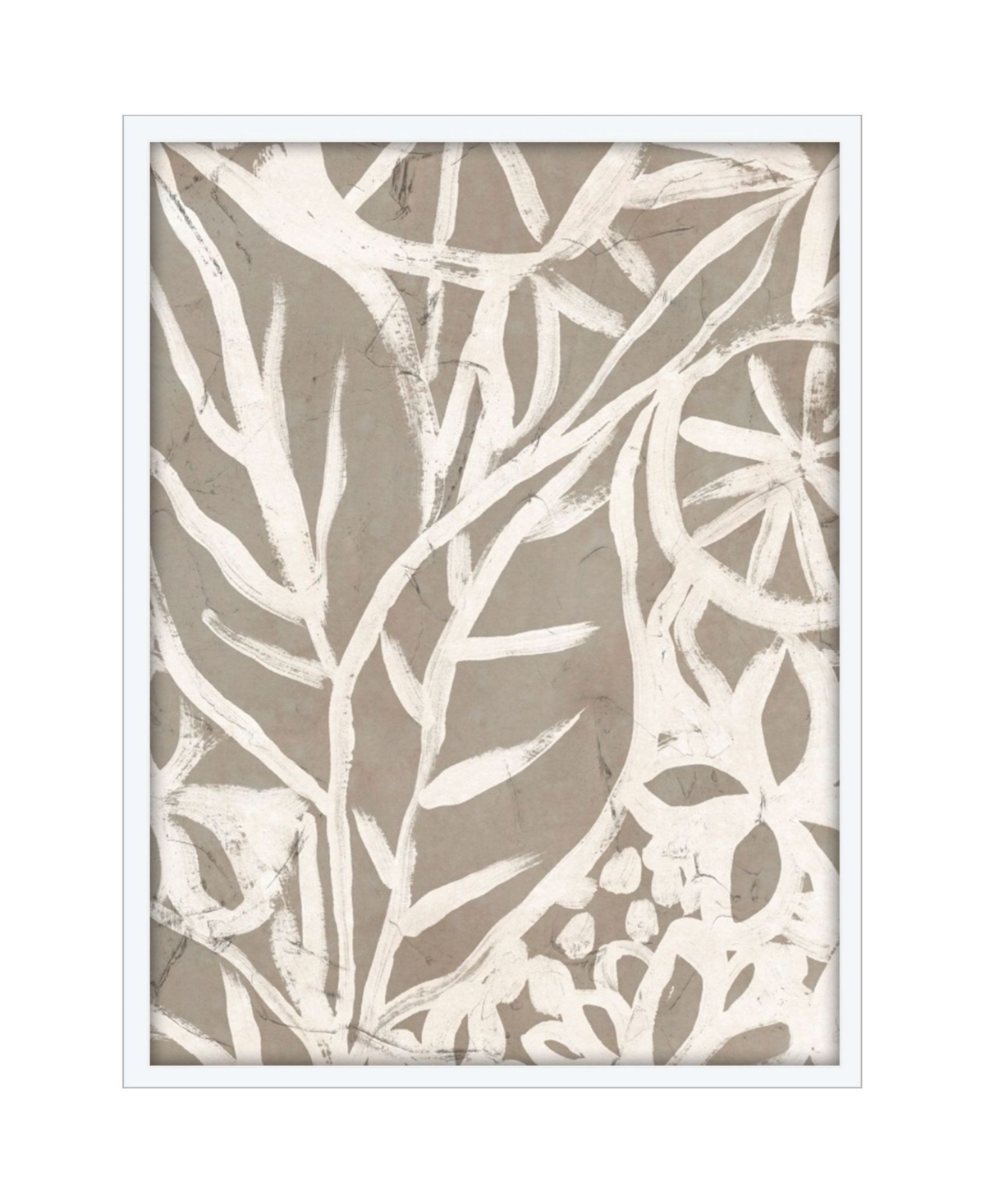 Paragon Picture Gallery Mudcloth Foliage I Framed Art In Beige