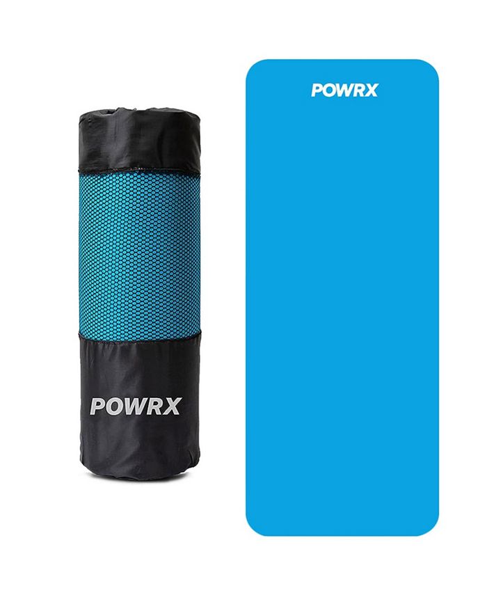 PowrX Yoga Mat Thick Exercise Mat 1/2" 3 Widths with Carrying Bag