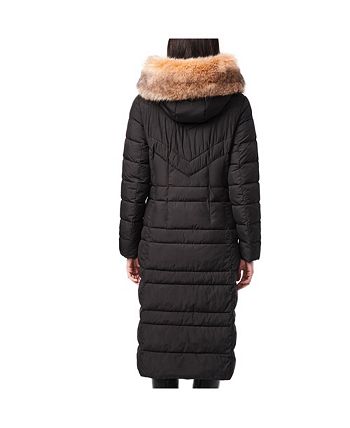 Bernardo hooded cheap faux wrap coat