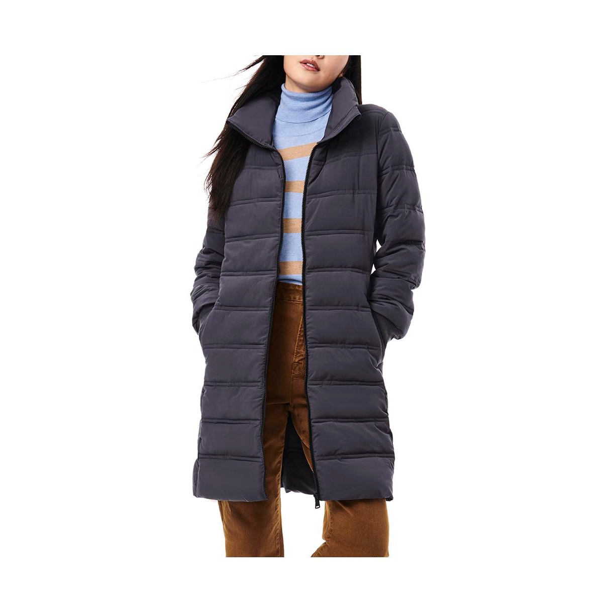 Women's Recycled Stretch Quilted Walker Coats - Navy