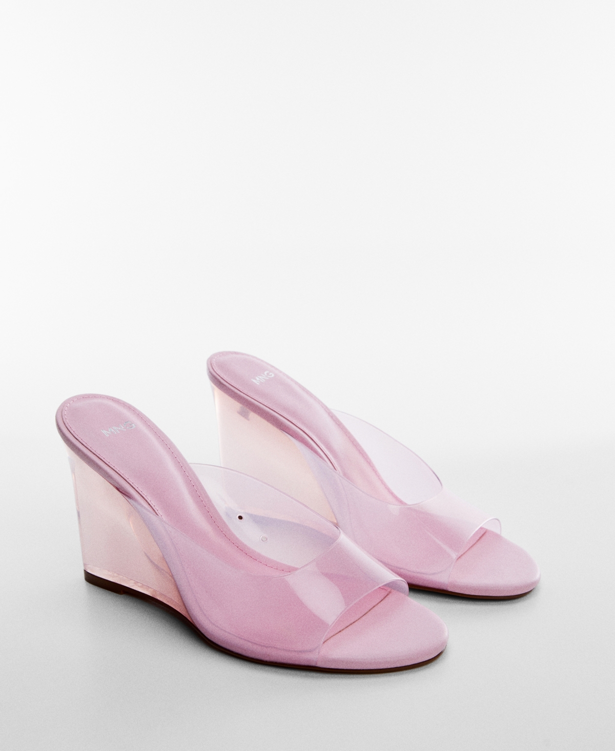 MANGO WOMEN'S VINYL WEDGE SANDALS