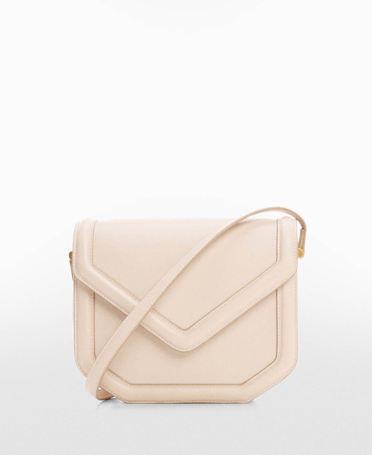 Mango Geometric Flap Bag Off White In Off White