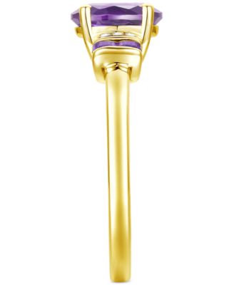 Amethyst (1-1/2 ct. t.w.) & Lab-Grown White Sapphire (1/20 ct. t.w.) Statement Ring in 14k Gold-Plated Sterling Silver (Also in Additional Gemstones)