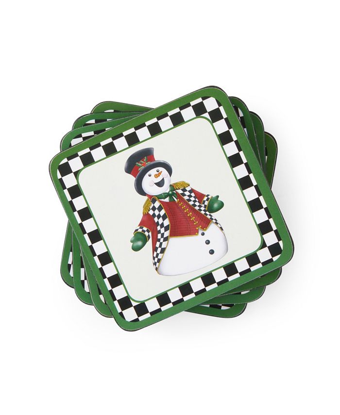 Spode Christmas Tree Black and White Placemat and Coaster Set Macy's