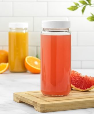 Glass Canning Juice Bottles with Lids, Set of 8