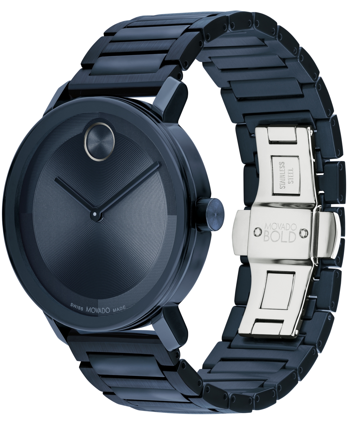 Shop Movado Men's Bold Evolution 2.0 Swiss Quartz Ionic Plated Blue Steel Watch 40mm