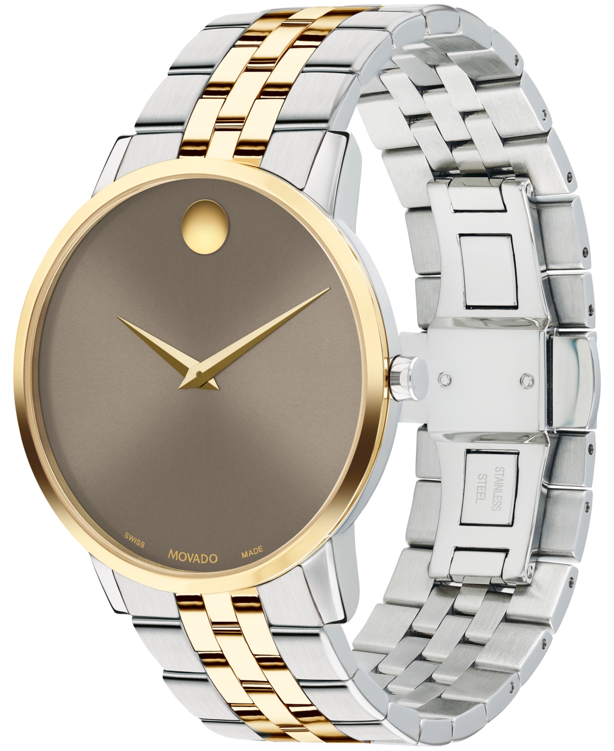 Shop Movado Men's Museum Classic Swiss Quartz Two-tone Stainless Steel Yellow Pvd Watch 40mm