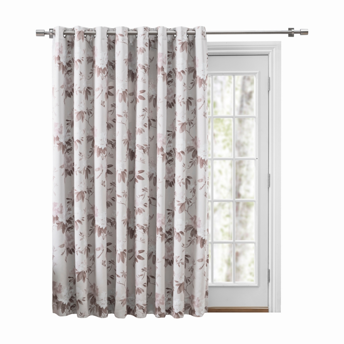 Ricardo Mystic Garden Floral Blackout Grommet Patio Curtain Panel w/Wand 104