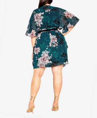 Plus Size Jade Blossom Mini Dress