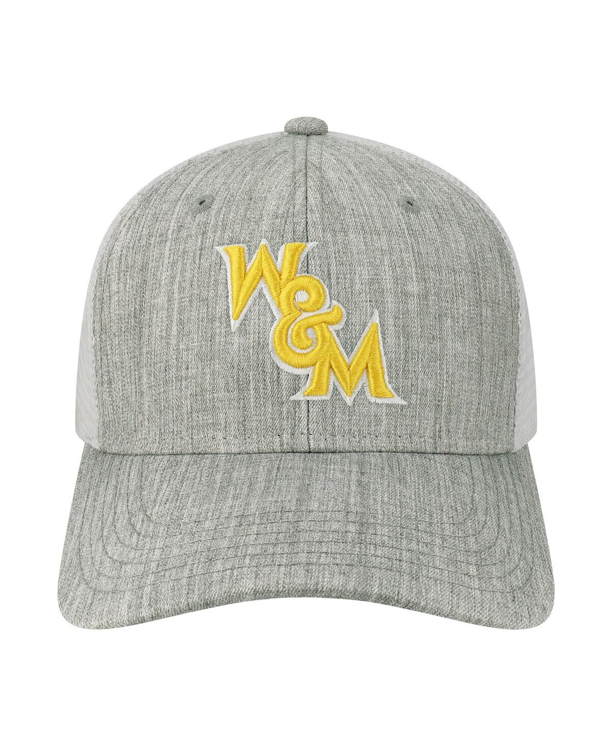 Shop Legacy Athletic Men's  Heather Gray, White William & Mary Tribe The Champ Trucker Snapback Hat In Heather Gray,white