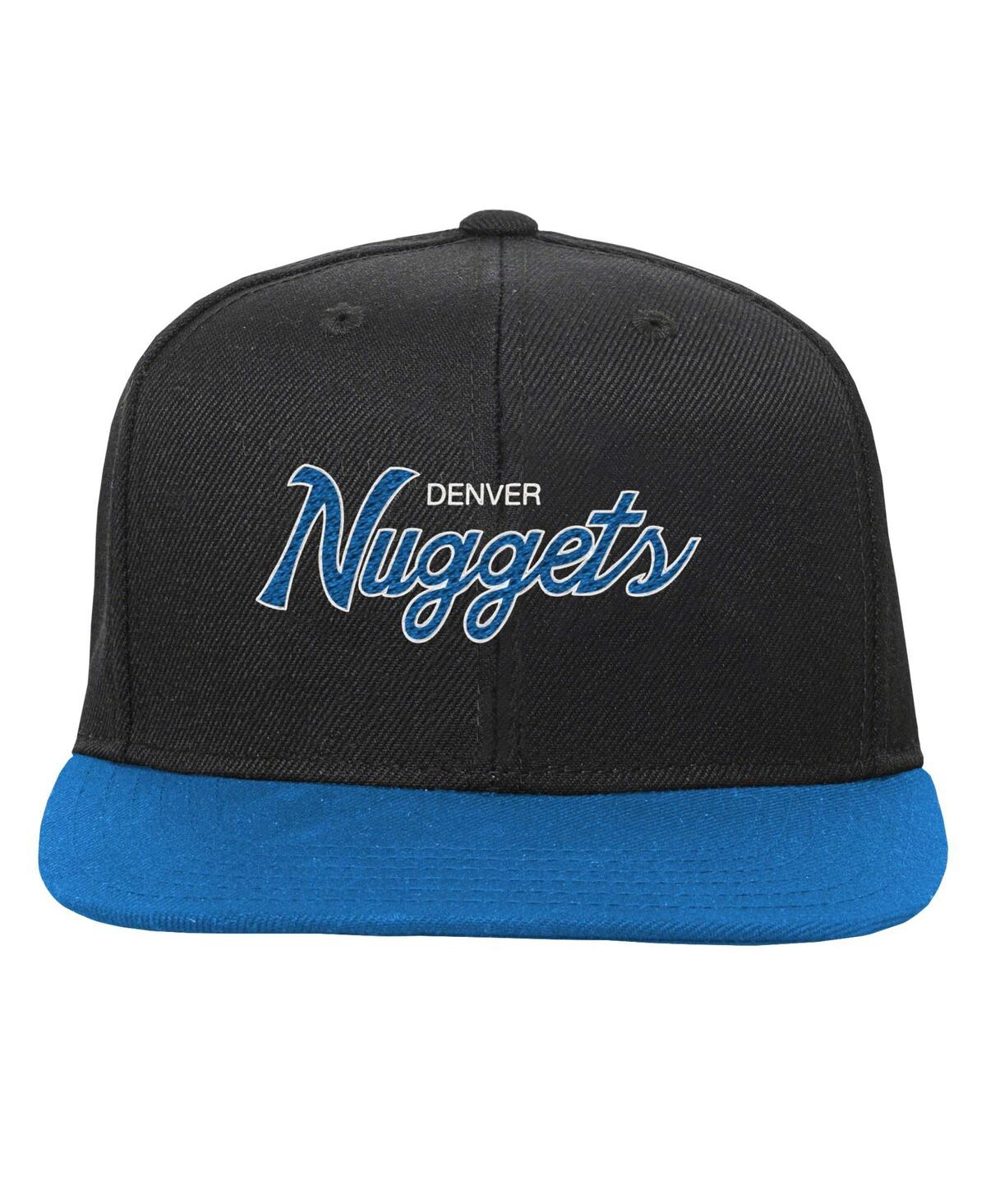 Mitchell & Ness Big Boys And Girls  Black Denver Nuggets Team Script Snapback Hat In Black