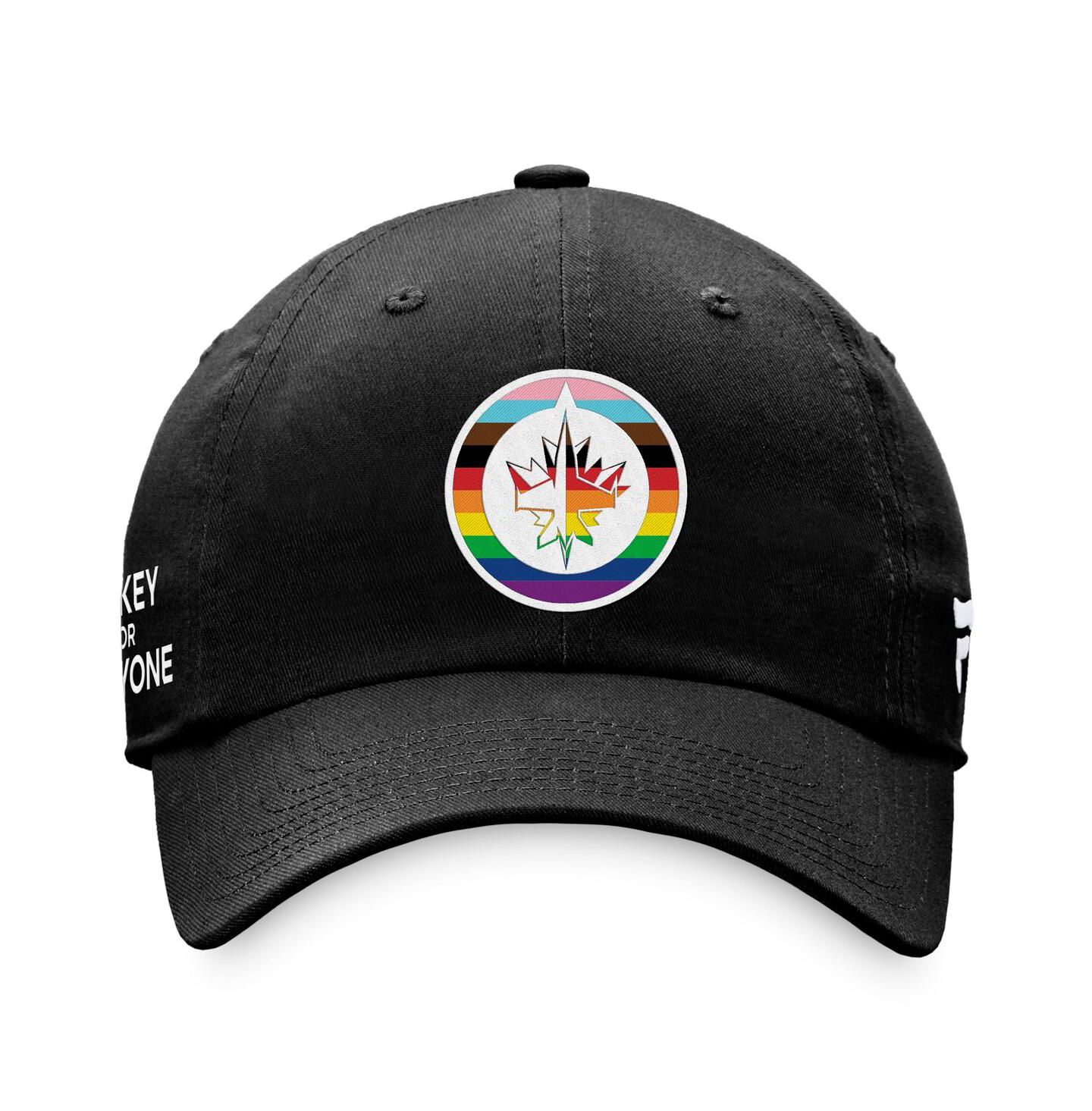 Мужская кепка Fanatics Black Winnipeg Jets Team Logo Pride Adjustable Hat — фото 2