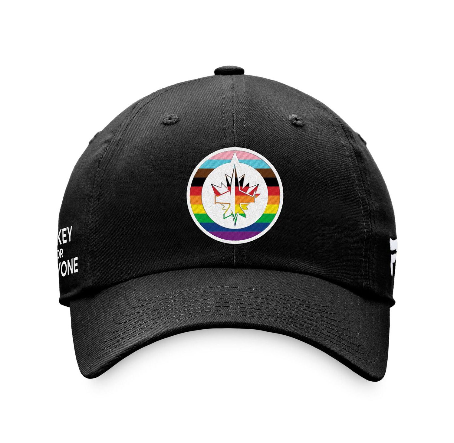 Men's Black Winnipeg Jets Team Logo Pride Adjustable Hat