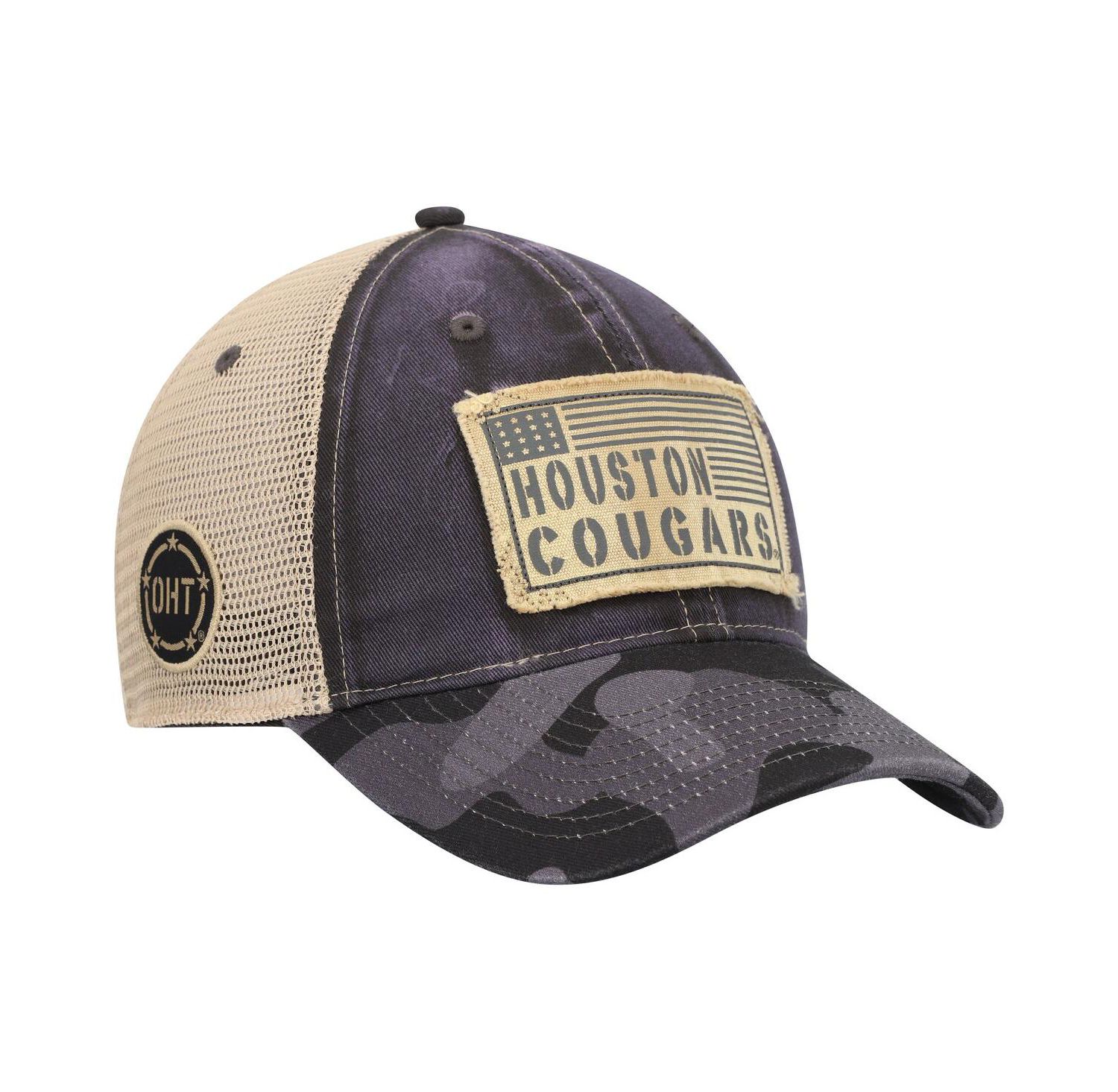Men's Charcoal Houston Cougars OHT Military-Inspired Appreciation United Trucker Snapback Hat