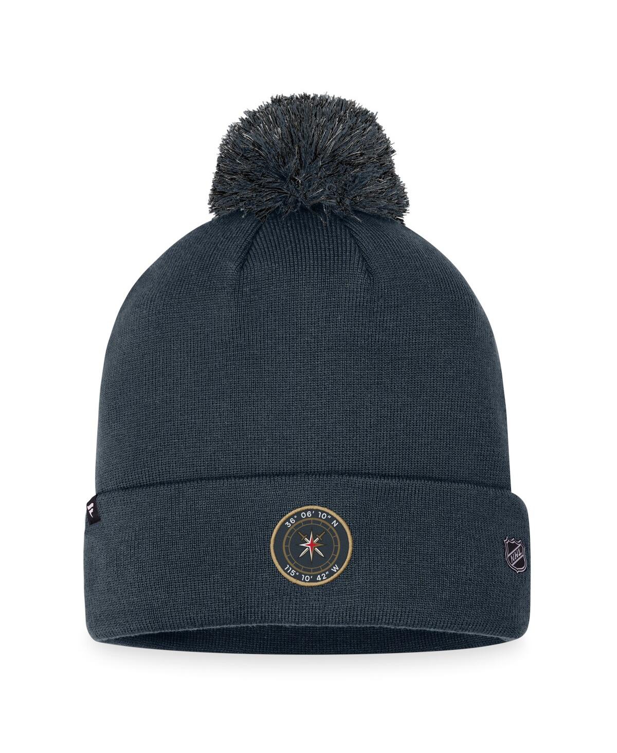 Fanatics Men's  Charcoal Vegas Golden Knights 2023 Nhl Draft Cuffed Knit Hat With Pom In Charcoal