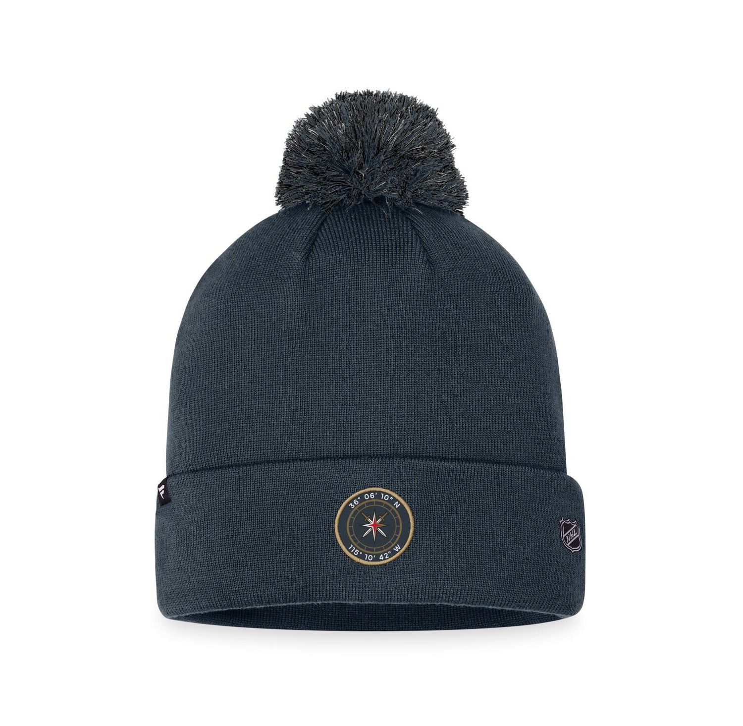 Men's Charcoal Vegas Golden Knights 2023 NHL Draft Cuffed Knit Hat with Pom