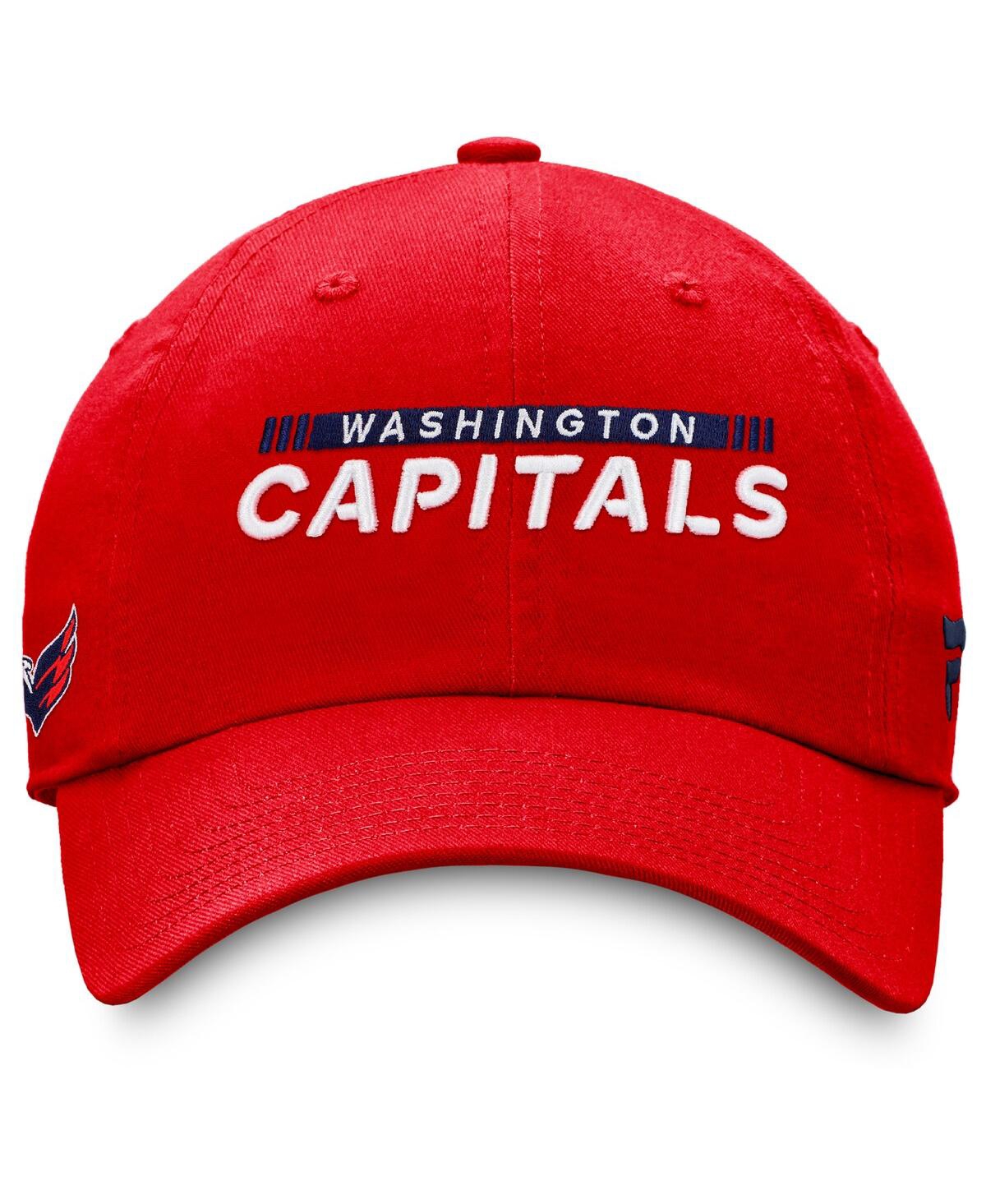 Shop Fanatics Men's  Red Washington Capitals Authentic Pro Rink Adjustable Hat