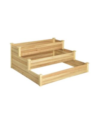 3-Tier Raised Garden Bed Wood Planter Kit for Flower Vegetable Herb