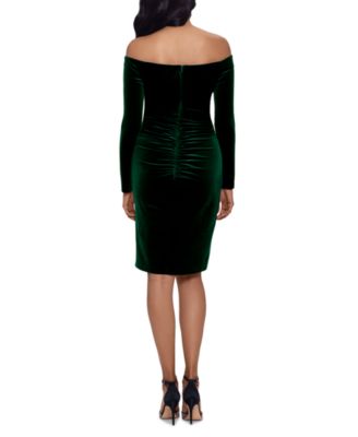 Velvet Off-The-Shoulder Sheath Dress