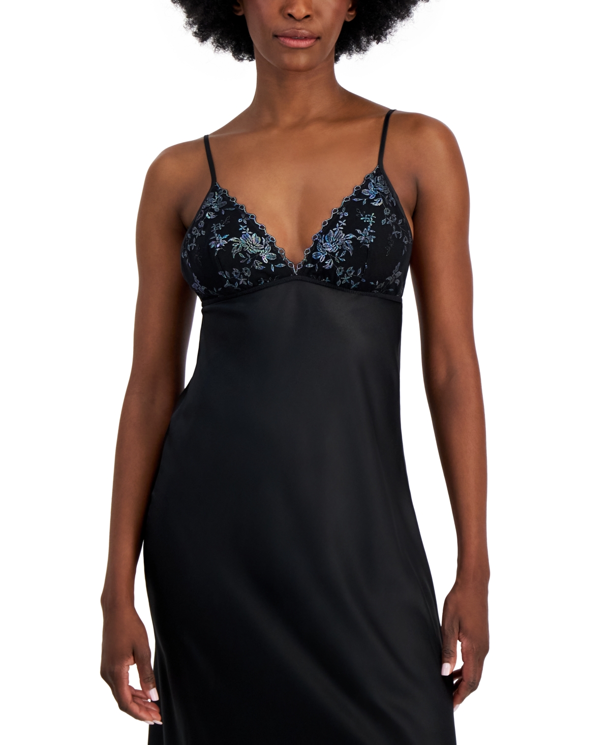Shop Inc International Concepts Women's Sparkle Cup Nightgown, Created For Macy's In Midnight Garden